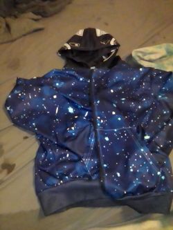 Galaxy Print Zip-Up Hoodie