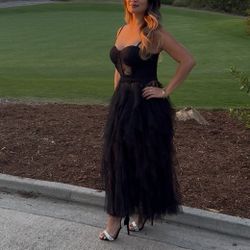 Stunning Windsor Goth Layered Tulle Dress Small
