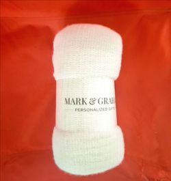 Mark & Graham White Knit Throw Blanket