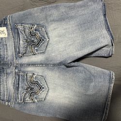Rock buckle Jorts fit like 32