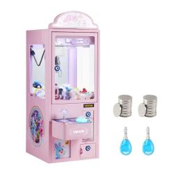 Claw Machine, 0-3" Jaw Diameter 0-5* Jaw Lifting, Crane Prize Grabber Commercial Arcade Game Toys, Cool Fun Grab-and- Win Machine w/Light and Sound, D