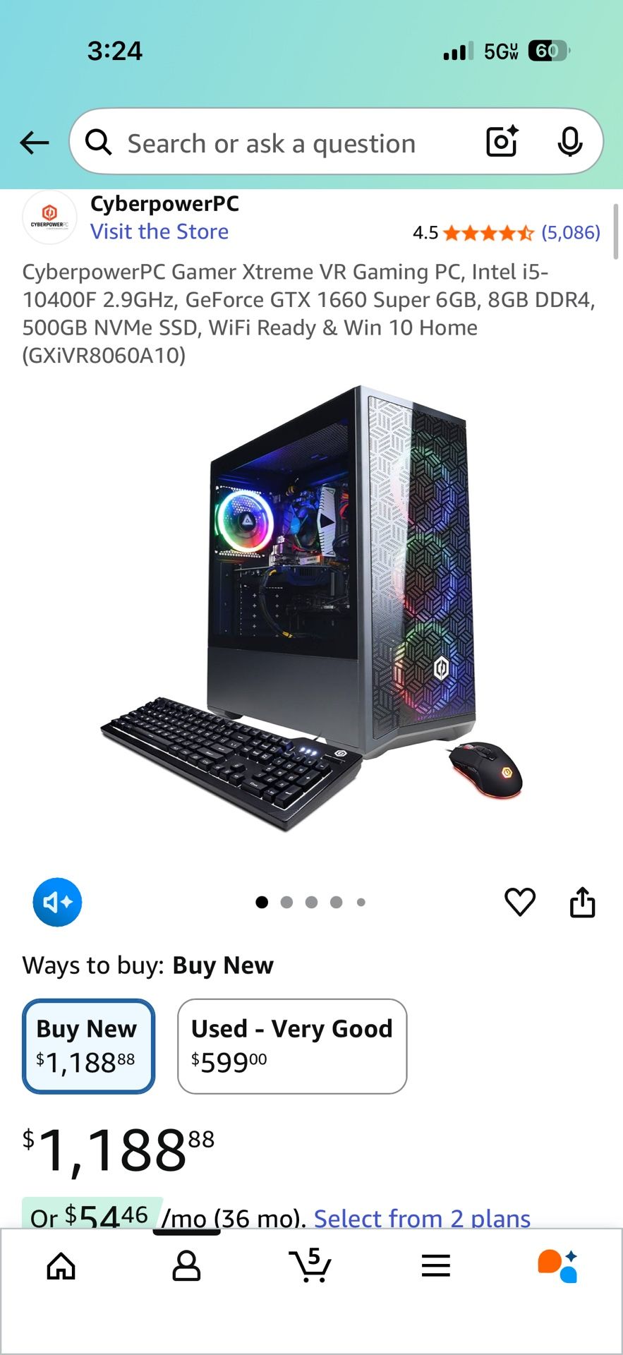 CyberpowerPC Gamer Xtreme VR Gaming PC,