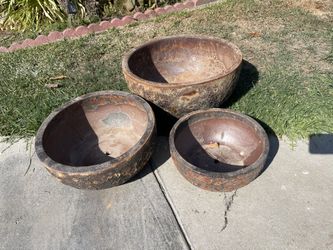 Large Ceramic Lava Bowls Planters-Ceramic Bowls Pots($185 set of two)