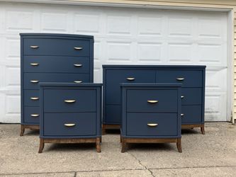 Navy Blue Dresser Set with Nightstands