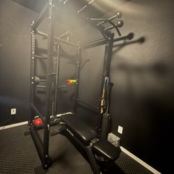 Rack With Attachments And Bench 
