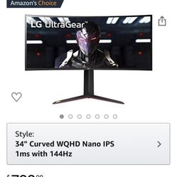 LG 34in curved gaming monitor