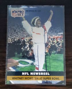 1991 Whitney Houston Pro Set Super Bowl Halftime Card