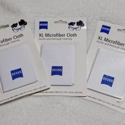 3 -Zeiss XL MICROFIBER CLOTH 12"x12" gentle Lens Cleaning optical computer  Lot