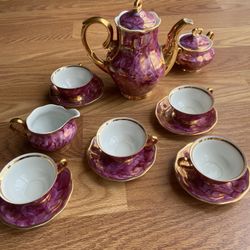 8 Piece Golden Coffee Set From 1960’s