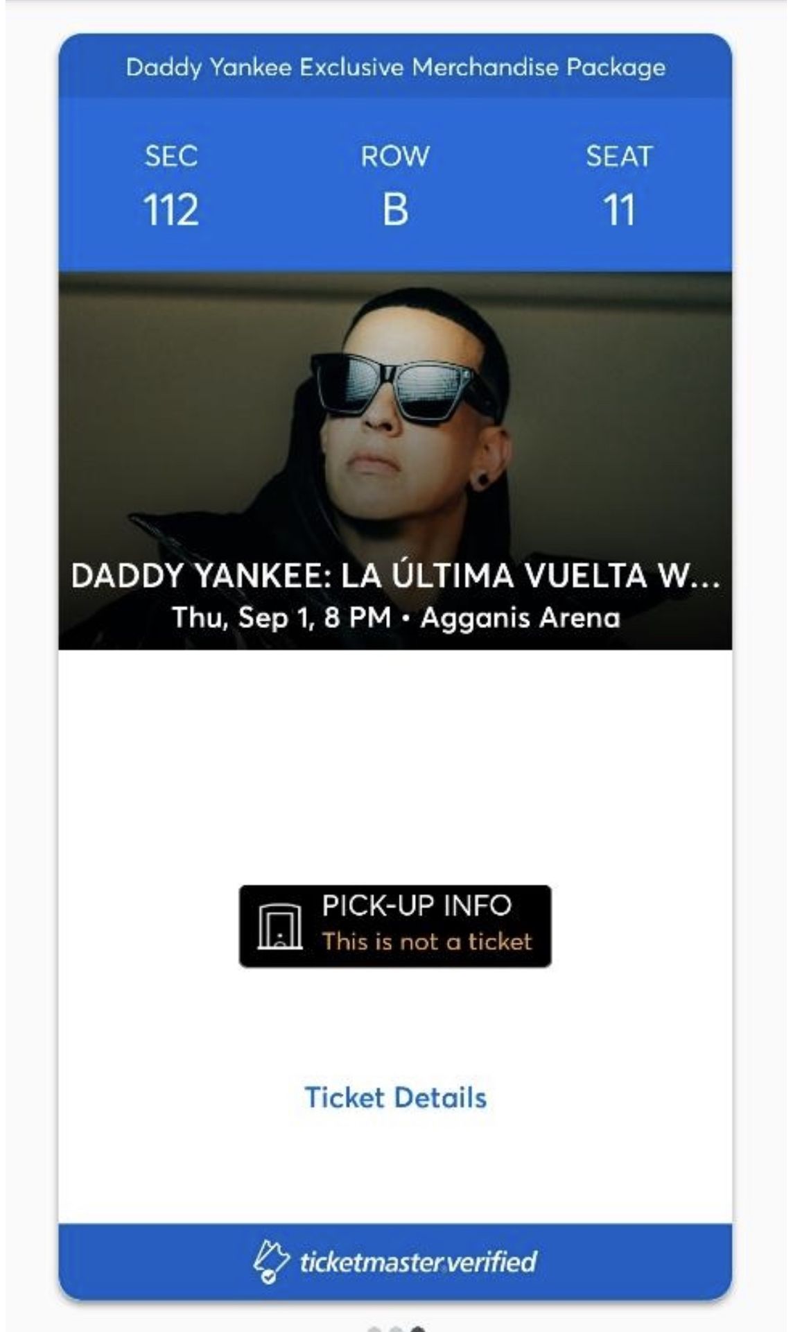 (3) Daddy Yankee Exclusive Merchandise Tickets For Sep 1(tomorrow)