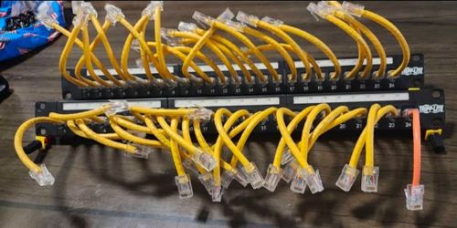 Tripp Lite N254-024 24-Port Cat6 Patch Panel Lot - 2 Panels Rack Rails Cables
