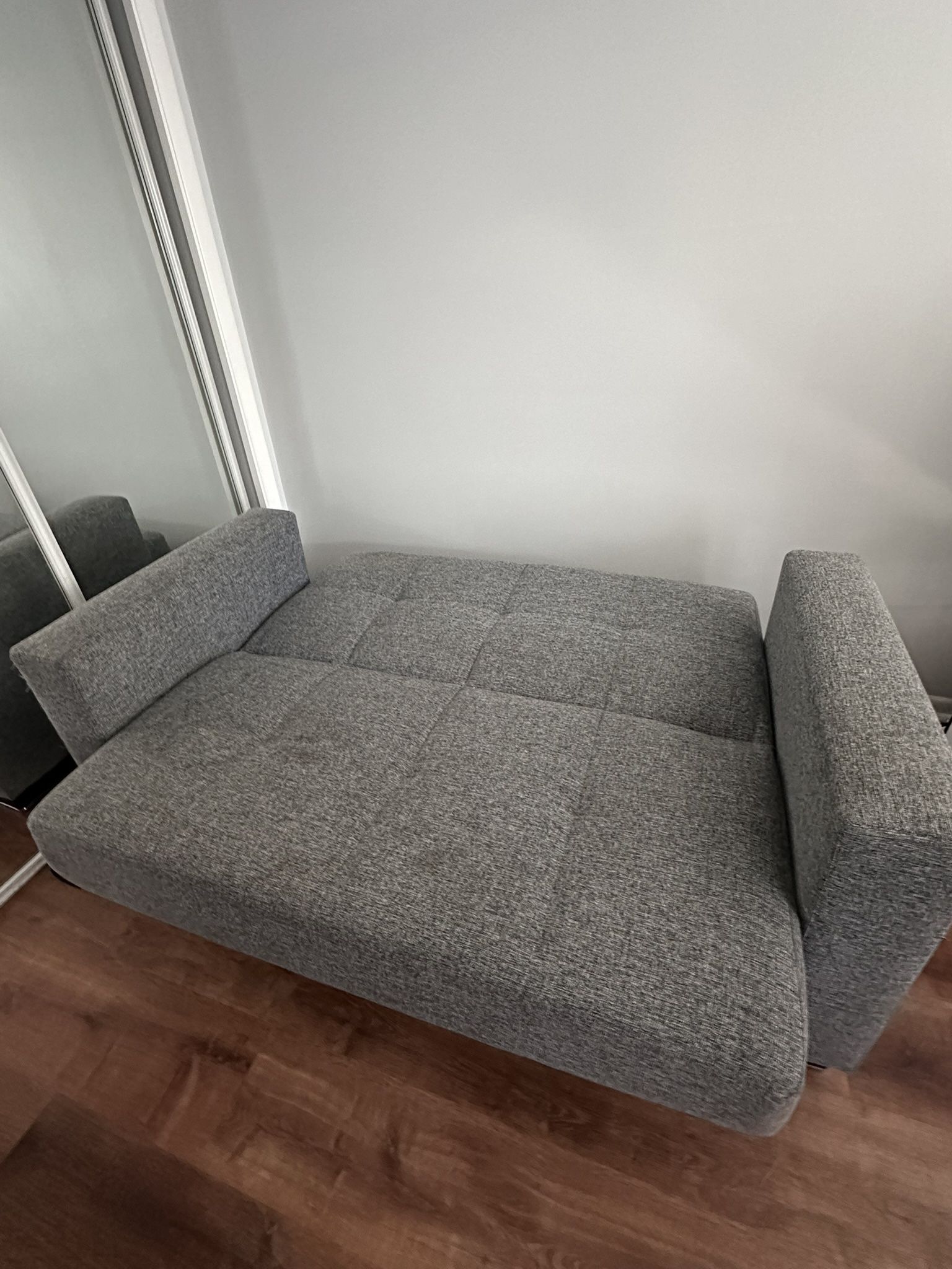 Gray storage sofa