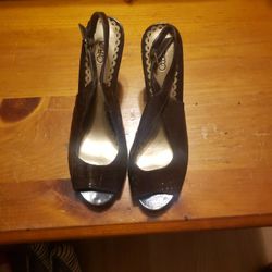 Brown, Size 8, Open Toe Heels 