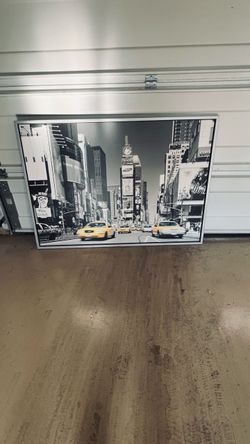 New! Very Large NYC Times Square Framed Wall Art