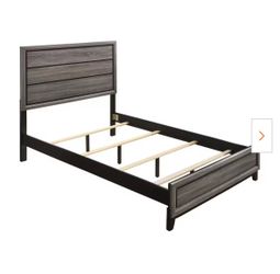 Two-Tone Wood Panel Bed Frame