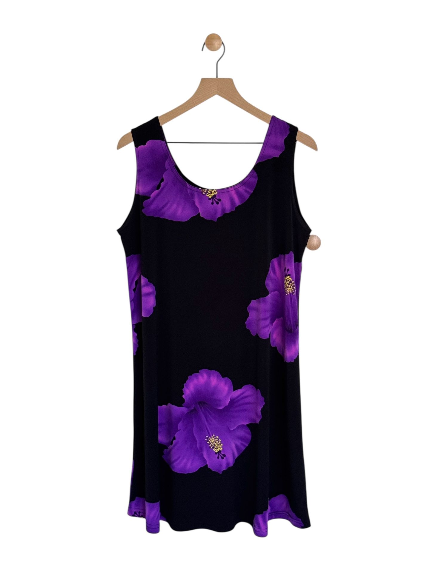 Hugs & Kisses Women's Purple & Black Floral Sleeveless Dress Size 2X