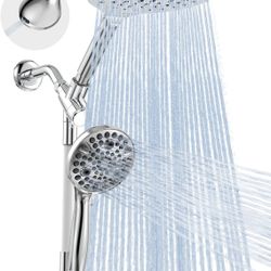 MakeFit Dual Handheld Shower Head Combo, 2-in-1 Rain Shower Heads System 8 Inch Rainfall Shower Head and 10 Modes High Pressure Hand Held Showerhead w
