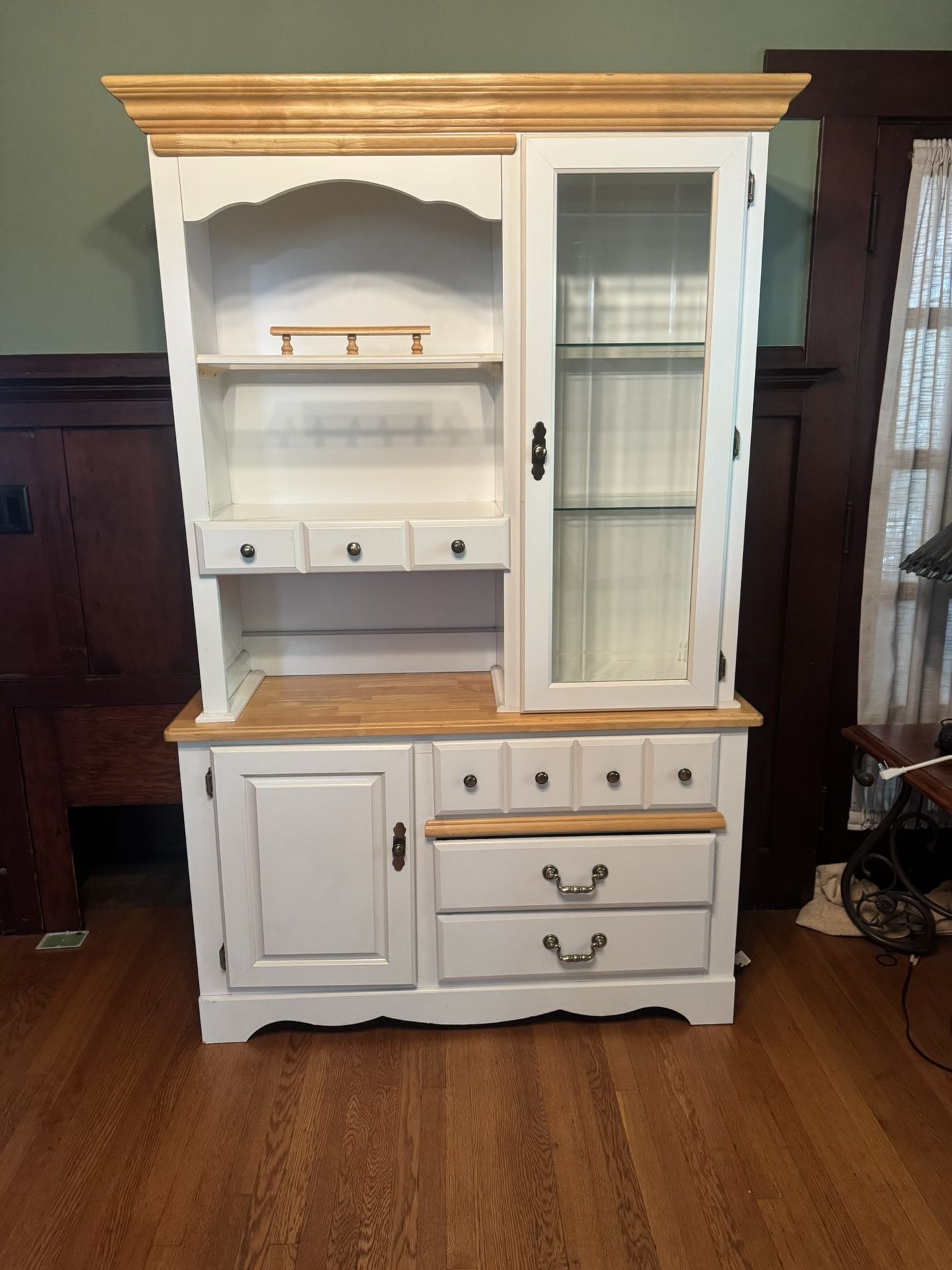 White Two Piece Hutch