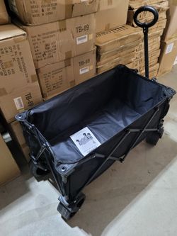 Portable Folding Wagon with big wheels 35"L × 19"W × 22" H