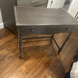 Dark Wood Side Table With Drawer 