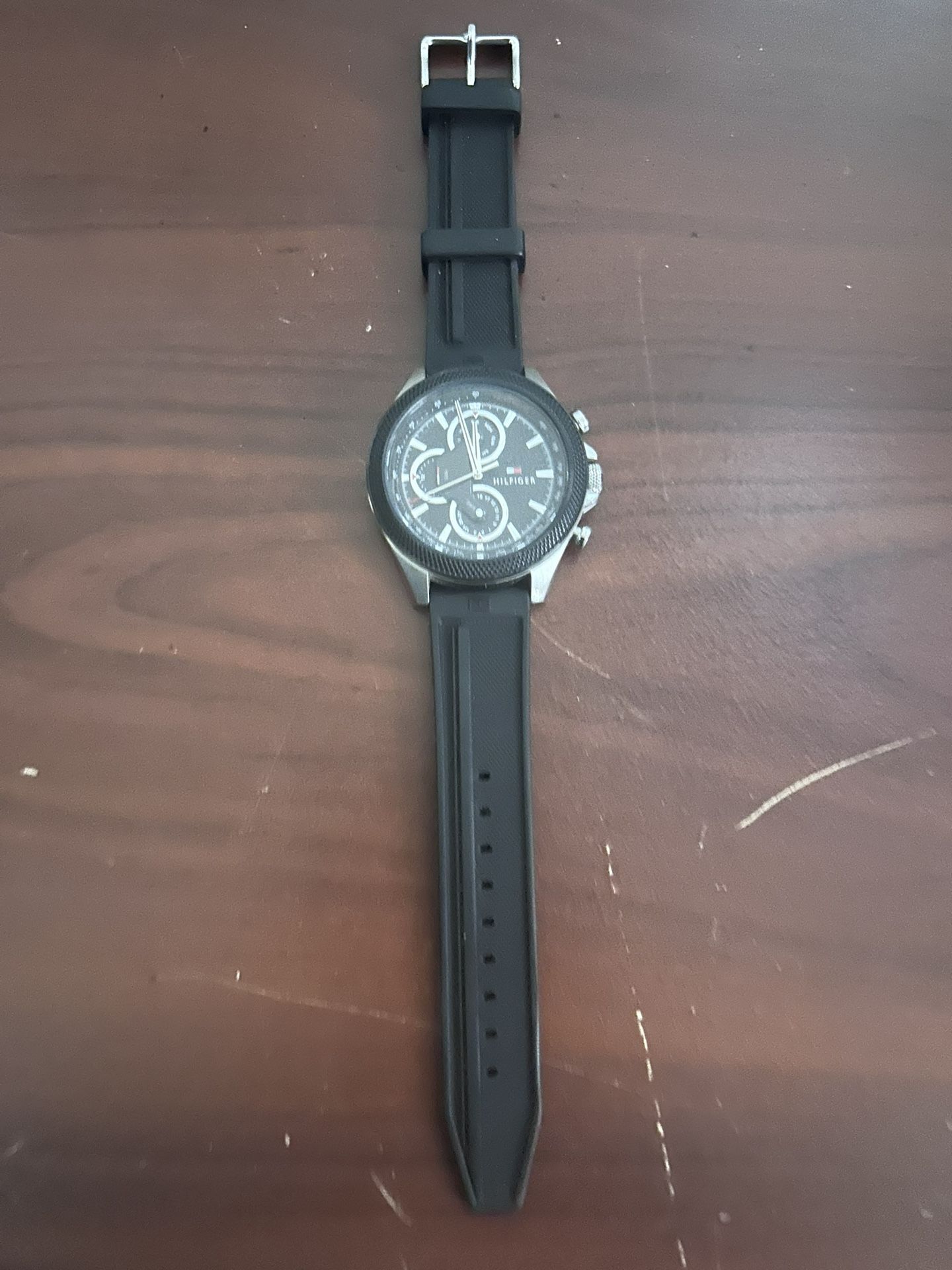 Tommy Hilfiger Men’s Multifunction Black Silicone Watch 46 mm