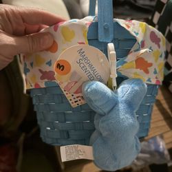 Brand New With Tags, Peeps Brand, Easter Basket With Plush Easter, Filler And Plastic Eggs