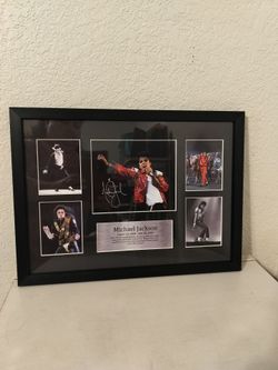 Multiple Pictures of Michael Jackson  in a frame.