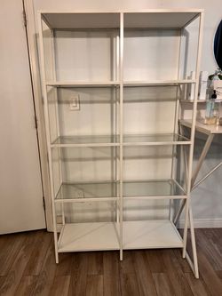 IKEA glass/ metal shelving unit
