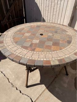 Stone tile patio table