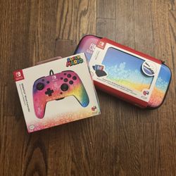 New!!! Mario Brothers Set Of Carrying Case And Controller 