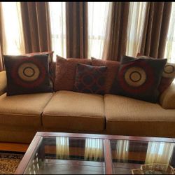 Couch set with love seat and coffee table with two side table