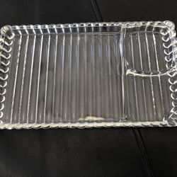 1930’s Vintage Depression Era Clear Glass Snack & Smoke Trays