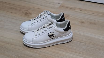 Karl Lagerfeld Kapri K/Ikonik Sneakers — Women's US 6 / EUR 37, White Leather