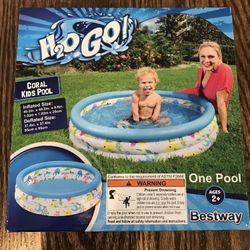 Inflatable Toddler Swimming Pool 40" Coral Fish 27 gal H2O GO!