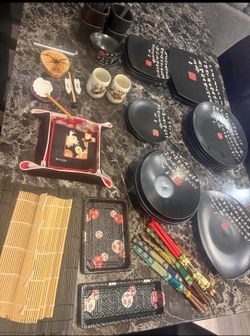 Japanese calligraphy dish set