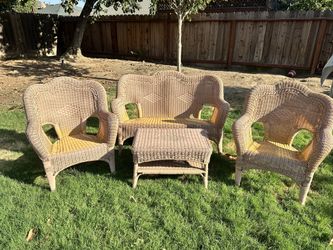 Plastic Wicker Patio Set