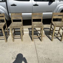 Wooden High Top Chairs 
