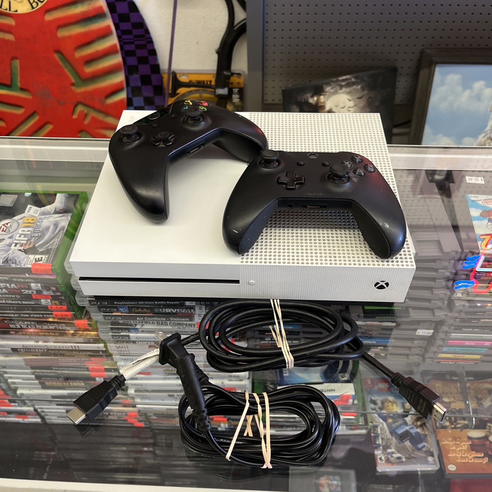 Microsoft Xbox One S White Video Game Console + Controller & Cords Tested/Works