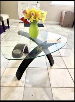 Contemporary Chrome Glass Coffee Table