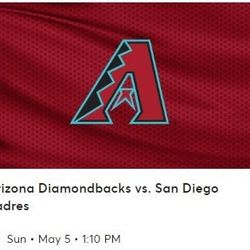 Diamondbacks Sunday vs Padres Sect 132, Row 28, Seat 15