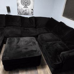 Huge 3 Piece Sectional With Storage Ottoman For Sale