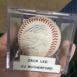 Joc Pederson, Zack Lee, Cj Rutherford Dodgers Signed Baseball 