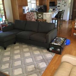 Gray Sectional Movable Chaise 