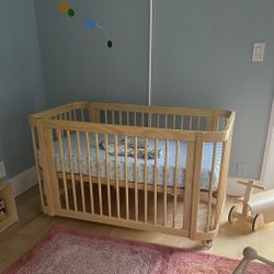 Nestig 3 In 1 Crib To Toddler Bed in Natural Wood