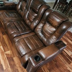 Leather Electric Recliner Couch And Loveseat 