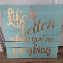 Teal & gold wood sign☺️