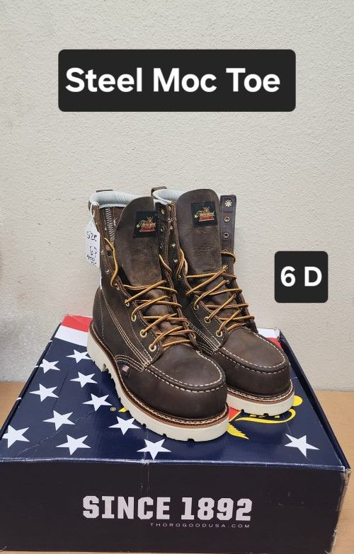 Thorogood Work Boot Size 6 D STEEL MOC TOE