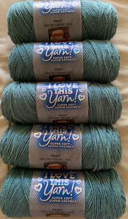 5 I Love This Yarn Prints Ocean Teal crochet