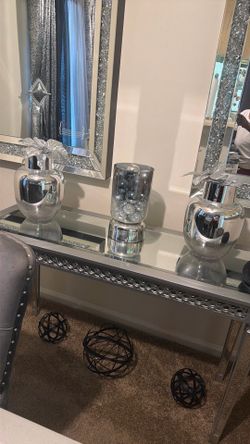 3 silver vases