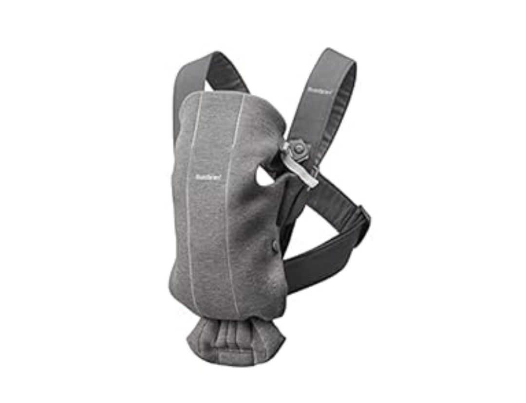 BabyBjörn Baby Carrier Mini, Dark Gray, 3D Jersey Infant Carrier (7-25 lbs), Ergonomic, Easy-to-Use
